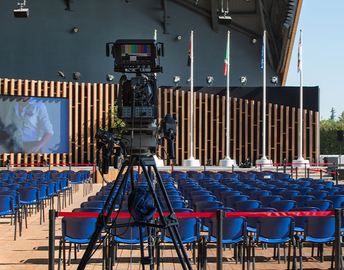 AV technology at outdoor conference